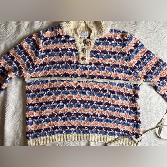 Free People x Find me Now Confetti Crochet Polo Sweater,XL XXL, runs like large - Picture 9 of 9